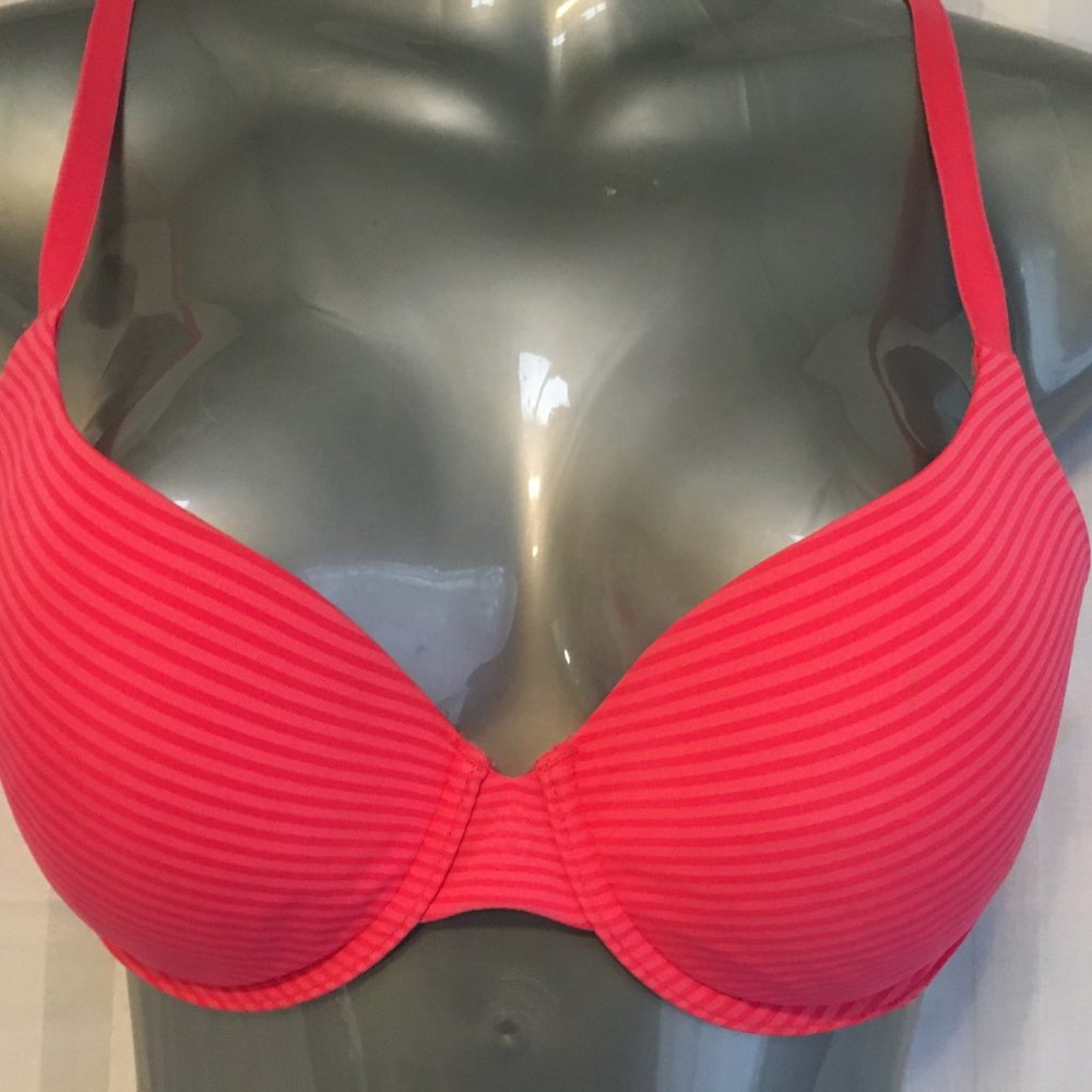 Victoria's Secret 34B Pink Uplift Semi Demi Bra Adjustable Straps Underwire